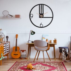 Modern Black Silent Large Wall Clock Art
