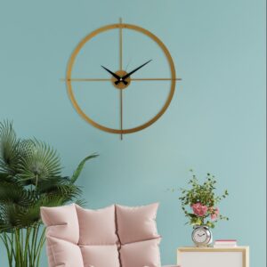 Gold Silent Large Wall Clock
