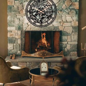 Dark Flower Wall Clock