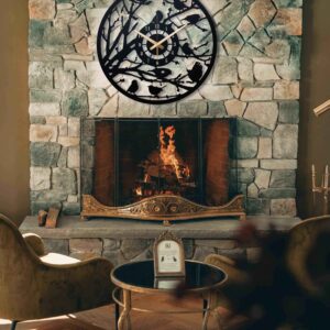 Birds Large Wall Clock, Nature Silent Room Wall Clock, Unique Wall Clock, Oversized Wall Clock, Modern Wall Hanging Clock, Clocks For Wall