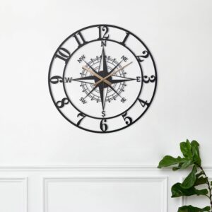 Navigation Oversize Wall Clock With Numbers