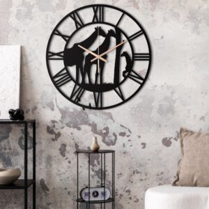 Giraffe Oversize Metal Wall Clock