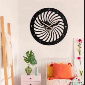 Dervish Oversize Wall Clock, Unique Wall Clock, Dervish Silent Large Wall Clock, Chic Black Wall Clock, Boho Wall Clock, Clocks For Wall