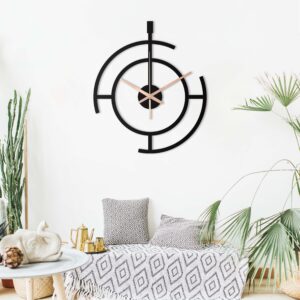 Oversize Modern Black Wall Clock O
