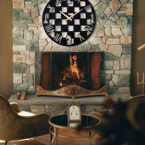 Chess Wall Clock, Oversized Wall Clock, Modern Wall Clock, Unique Wall Clock, Silent Wall Clock, Large Wall Clock, Game Room Clocks For Wal