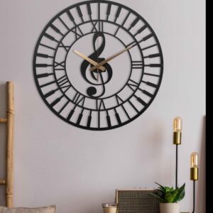 Music Wall Clock with Roman Numbers