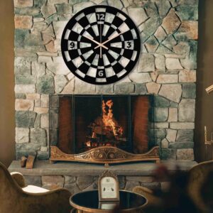 Darts Clock, Decorative Wall Clock, Oversized Wall Clock, Game Room Metal Wall Clock, Small Wall Clock, Unique Wall Clock, Clocks For Wall