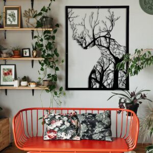Tree Woman Metal Wall Decor/Living Room Wall Decor Anniversary Gift New Home Gift Wedding Gift