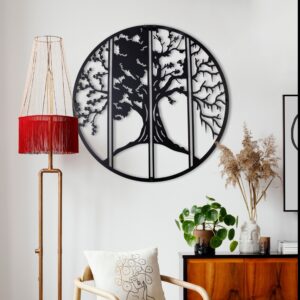 Four Season Modern Wall Decor/Tree of Life Oversized Patio Wall Art/Living Room Wall Decor Anniversary Gift New Home Gift Wedding Gift