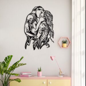 Kiss Chic Wall Decor,Modern Love Metal Wall Art,Sexy Bedroom Wall Decor, New Home Gift Idea Living Room Wall Art Decor Housewarming Gift Art