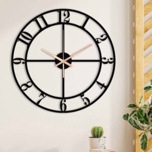 Silent Wall Clock, Unique Wall Clock, Metal Office Wall Hanging Clock, Decorative Clock, Outdoor Clock With Numbers, Laser Cut Clock