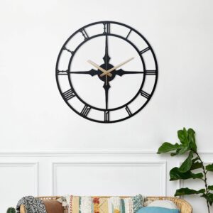 Modern Wall Clock, Black Small Wall Clock, Silent Large Wall Clock, Unique Wall Clock, Metal Wall Clock, Housewarming Gift, Laser Cut Clock