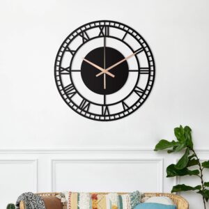 Large Wall Clock, Modern Wall Clock, Metal Wall Clock, Oversized Wall Clock, Black Wall Clock, Silent Wall Clock, Office Unique Wall Clock