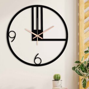 Minimalist Clock, Large Modern Wall Clock, Black Small Wall Clock Silent Wall Clock, Unique Wall Clock, Minimal Wall Clock, Clocks For Wall