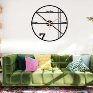 Modern Wall Clock, Minimalist Clock, Large Wall Clock, Unique Wall Clock, Silent Oversized Wall Clock, Minimal Wall Clock, Laser Cut Clock