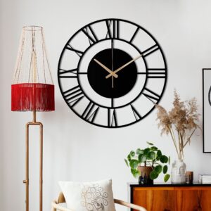 Unique Wall Clock, Silent Wall Clock, Small Metal Wall Clock, Black Wall Clock, Oversized Wall Clock, Retro Wall Clock, Laser Cut Clock