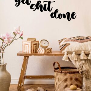 Metal Wall Home Decor, Get Shit Done Large Living Room Decor, Interior Metal Wall Sign, Small Quote Art, Metal Wall Decor