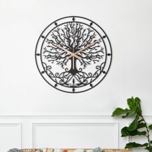 Metal Mantel Clock, Tree Of Life Clock, Large Farmhouse Wall Clock, Unique Wall Clock, Oversized Clock, Metal Wall Clock, Clocks For Wall
