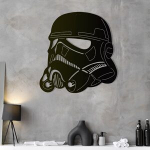Darth Vader Helmet Decor, Black Wall Decor, Metal Playroom Wall Art, Playroom Wall Decor, Game Room Wall Decor, Living Room Wall Decor