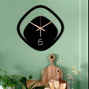 Minimalist Clock, Square Wall Clock, Unique Wall Clock, Black Wall Clock, Oversized Clock, İnterior Metal Wall Clock, Design Laser Cut Clock