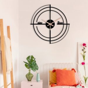 Large Minimalist Clock, Black Metal Wall Clock, Unique Wall Clock, Small Wall Clock, Decorative Clock, Oversized Wall Clock, Clocks For Wall