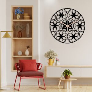 Flower of Life  Wall Clock, Sacred Geometry Metal Wall Clock, Yoga Studio Oversized Wall Clock, Mandala Wall Clock, Decorative Wall Clock
