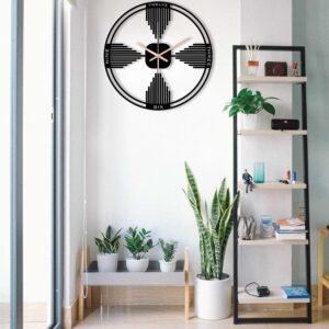 Minimalist Clock, Unique Wall Clock, Black Wall Clock, Oversized Wall Clock, Minimalist Livingroom Clock, Horloge Murale, Laser Cut Clock