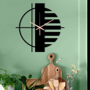 Minimalist Clock, Black Wall Clock, House Warming Gift, Extra Large Clock, Metal Art Wall Clock, Unique Wall Clock, Mantel Metal Wall Clock