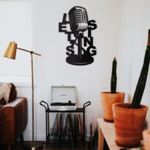 Microphone Decor, Music Boho Dorm Wall Decor, Modern Living Room Decor, Aesthetic Wall Art, Grandparent Gift