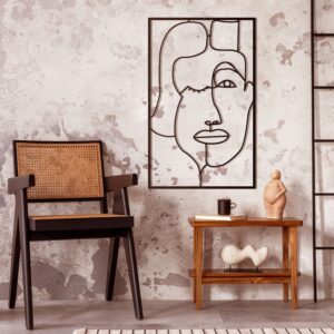 Abstract Woman Decor, Metal Wall Art, Aesthetic Bedroom Wall Decor, Home Wall Decor, Living Room Wall Decor, Large Black Metal Art