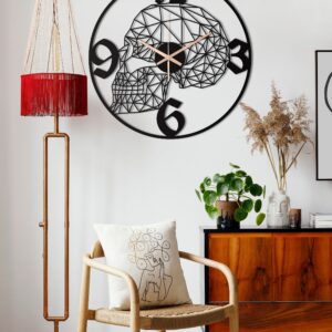 Skull Clock, Skull Oversize Wall Clock, Gothic Wall Clock, Unique Wall Clock, Silent Large Skull Wall Clock, Laser Cut Clock, Big Wall Clock