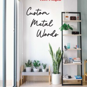 Custom Metal Words, Customized Name Script Metal Sign, Personalized Script Handwriting Family Name Decor, Metal Wall Decor