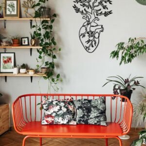 Metal Wall Decor, Heart And Tree Minimalist Decor, Abstract Wall Art, Farmhouse Wall Decor, Housewarming Gift, Mantel Decor, Wall Hanging