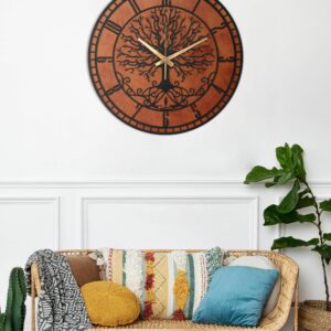 Metal And Wood Clock, Tree Of Life Clock, Oversized Wall Clock, Farmhouse Wall Clock, Unique Wall Clock, Big Wall Clock, Clocks For Wall