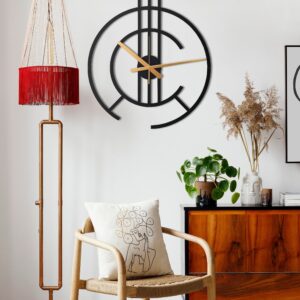 Minimalist Clock, Modern Wall Clock, Unique Wall Clock, Silent Wall Clock, Metal Wall Clock, Living Room Black Wall Clock, Clocks For Wall