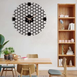 Honeycomb Wall Clock, Laser Cut Clock, Metal Wall Clock, Oversized Wall Clock, Farmhouse Wall Clock, Small Wall Clock, Clocks For Wall