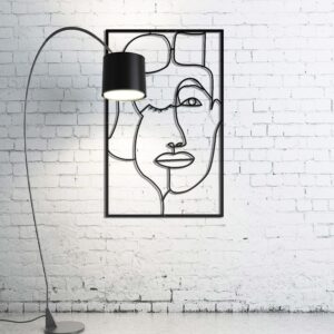 Minimal Decor,Abstract Woman Face Metal Wall Decor,Living Room Wall Hanging Decor,Chic New Home Gift Idea Modern House Minimalist Wall Art