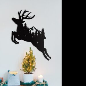 Unique Deer Metal Wall Decor/Living Room Wall Decor Anniversary Gift New Home Gift Wedding Gift